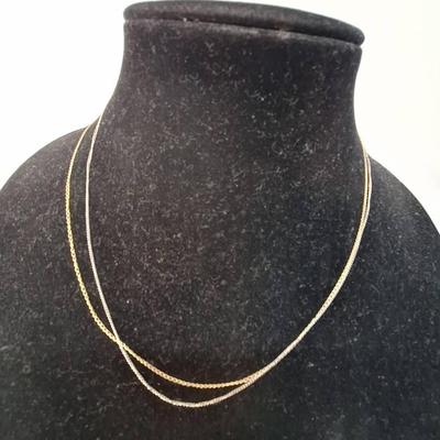 2 14k Delicate Necklaces 2/10g - Esemco 14K Necklace .52g