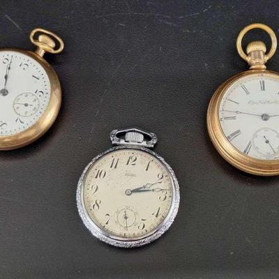 3 Pocket Watches - Elgin - Nassau