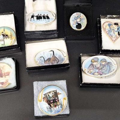 Lot of 8 P. Buckley Moss Unique Pins 
