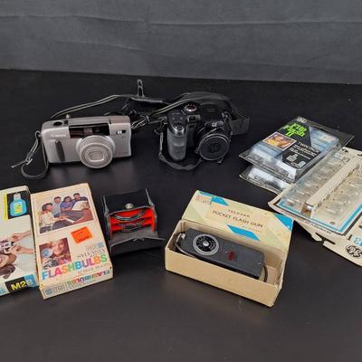GE X44 16.0 Digital Camera - Cannon Z135 Sure Shot Camera - Telesar Pocket Flas Gun