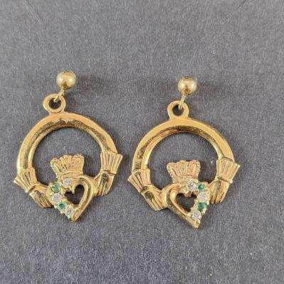 9k Irish Made Gold Earrings 2.75g - Verified 