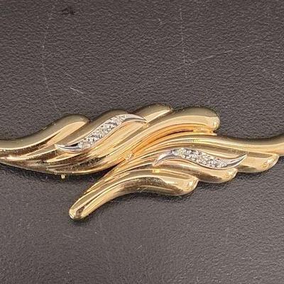 14K Diamond Broach 6g Verified by Jeweler