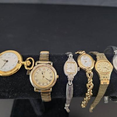 Lot of 6 Ladies Watches - Bulova 10 RG - Doland Jewler - Anne Klein Diamond- Colibel - Seiko