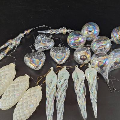 Large Lot of Beautiful of Handblown Glass Ornaments 