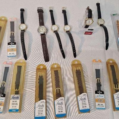 Lot of Timex Watches and Leather Wrist Bands 