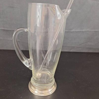 Vintage Martini Pitcher with Sterling Silver Base -1960's