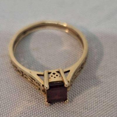 14K Garnet Ring Size 9 - Verified - 3g