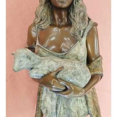 Rodd Ambroson Signed Art - Bronze Sculpture - The Shepherdess