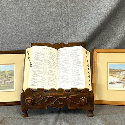 Antique Handcrafted Lutrin Bible Stand 