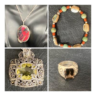 Sterling Silver Jewelry Chains, Pendants, Bracelet and Ring