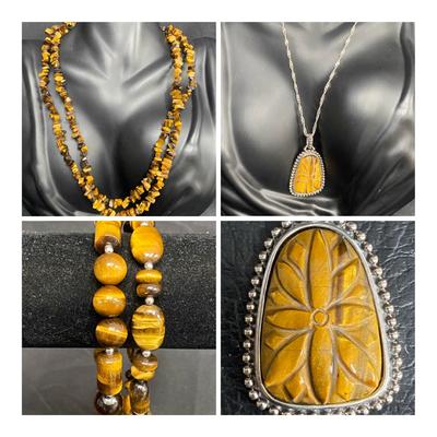 Tigers Eye And Sterling Jewelry 
