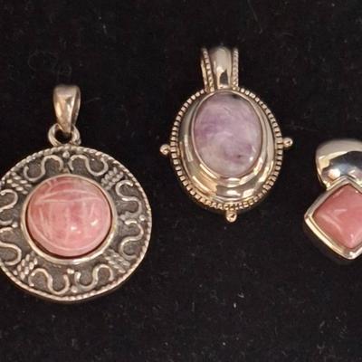 5 Vintage Sterling Silver Pendants