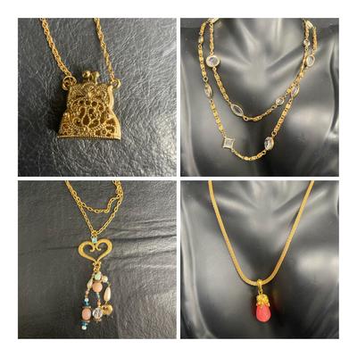 Gold Tone Costume Charm Necklaces and More