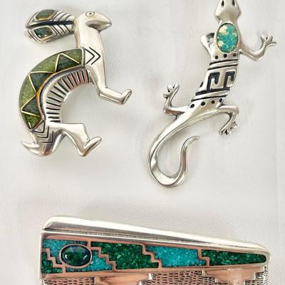 Sterling Silver Southwestern Brooch Pins