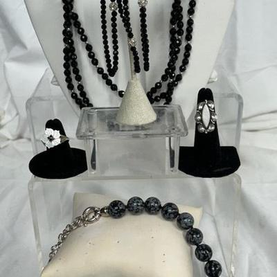 Vintage Black Beaded Necklaces and More