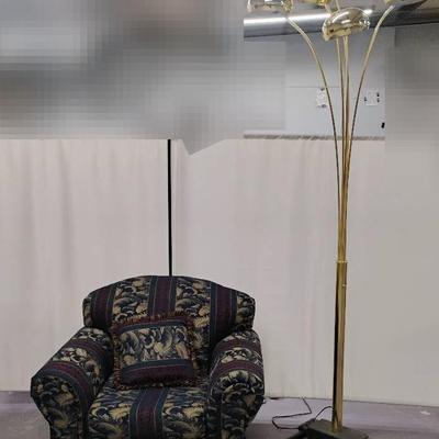 Large Living Room Chair w/Five Bulb Floor Lamp
