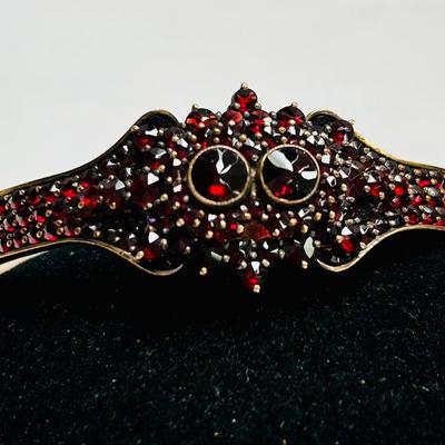 900 Silver Gold-filled Bohemian Vintage Natural Garnet Bracelet