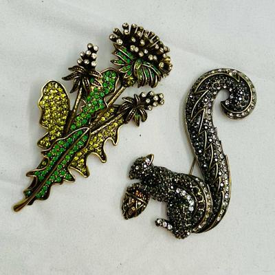 Heidi Daus “Dandelion Tree” & “Nuts About It” Pins