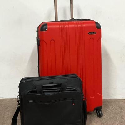 Rockland Hardside Spinner Luggage W/ Lenovo Laptop Case 