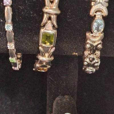 3 Sterling Silver Bracelets And 2 Sterling Silver Rings