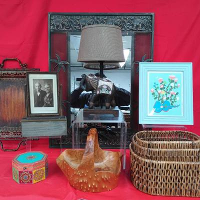 Rustic Multicultural Decor W/ Cypress Burgwood Basket And More