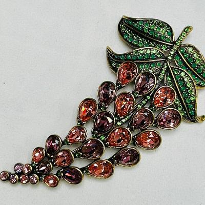 HEIDI DAUS "Fabulous Foxglove" Crystal-Accented Pin Brooch 