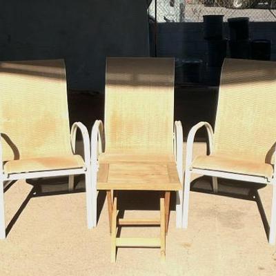 Aluminum Sling Patio Chairs W/ Garden Table 