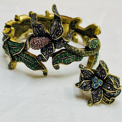 Heidi Daus MY IRIS GARDEN Crystal Flower Bracelet, Ring