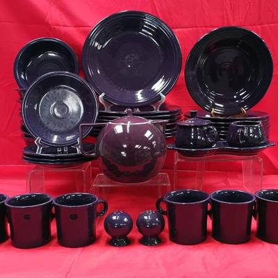 Sasaki 42pc Purple Glazed Colorstone Dishware Set