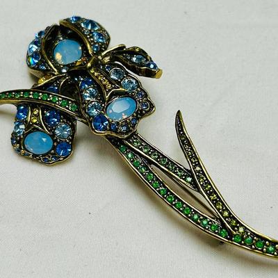 HEIDI DAUS "MY IRIS GARDEN" RETIRED PIN BROOCH