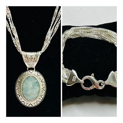 Liquid Sterling Silver Necklace w/Pendant, Liquid Sterling Bracelet