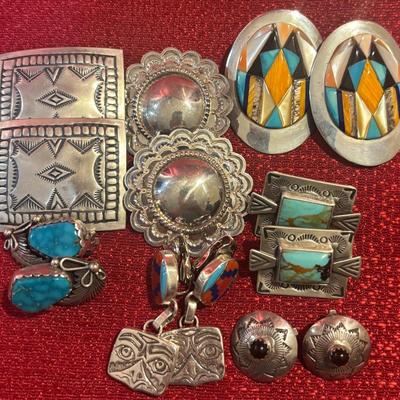 Native American Sterling Silver Earrings