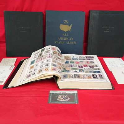 4 Book Vintage Plate Block And Stamp Album Collection