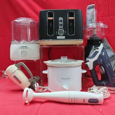 7pc Home Appliances w/Braun Hand Blender, a Steam Iron, Mixer & More