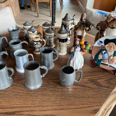 Beer Steins — Pewter & Cermic 