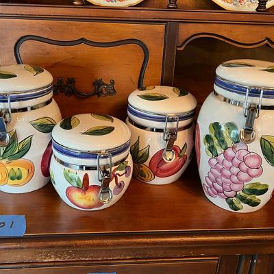 Hand Painted Ceramic Canister Set