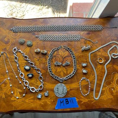 Women’s Silver Toned Custome Jewelry Mixed Variety