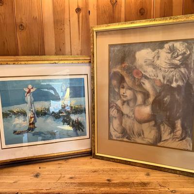 2 Framed Prints Of Ladies - Signed By Artists