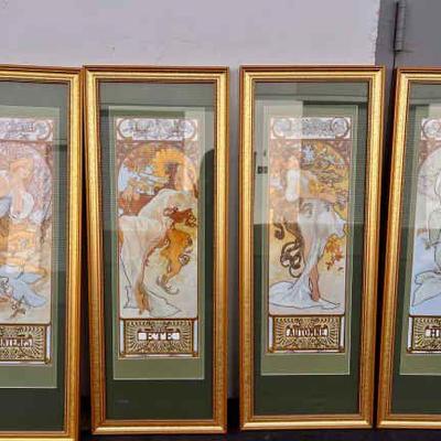 Ct333v alphonse mucha the seasons art nouveau prints