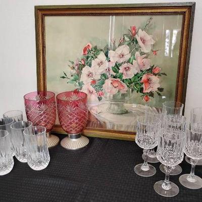 Ct315 flower picture glasses & vases