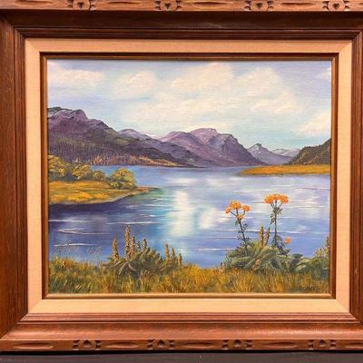 Ct305 vintage lake original oil painting