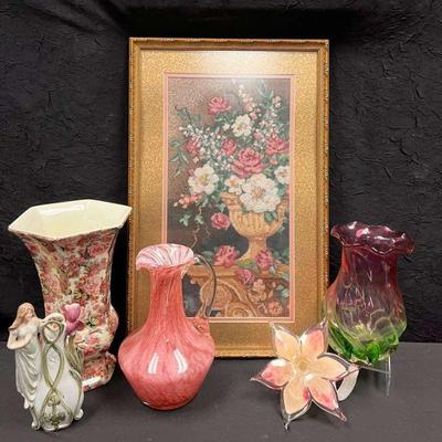 Ct324 framed vintage needlepoint and more