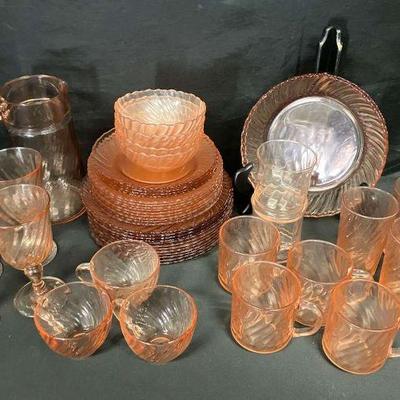 Ct428v pink depression glass