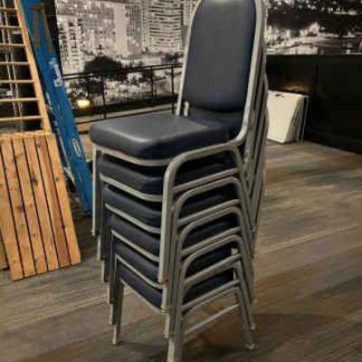 DBB705- (6) Metal Polyurethane Foam Pad Chairs