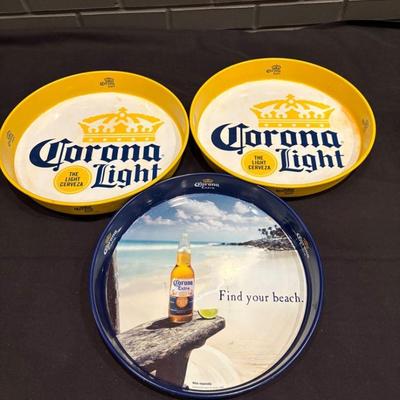DBB184 Set of Three Corona Beer Serving Trays - Corona Extra & Corona Light