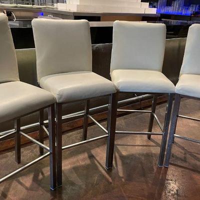 DBB053 - Four Leather Bar Stools 
