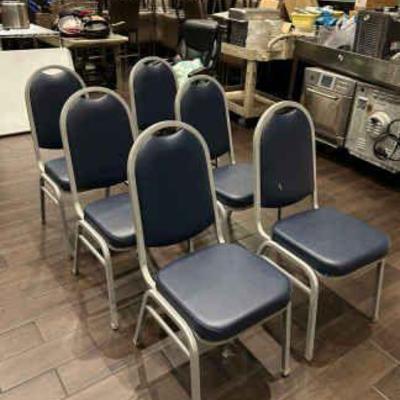 DBB005- 6 Metal Polyurethane Foam Pad Chairs