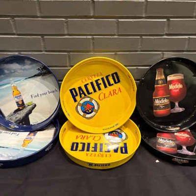 DBB146 Set of 6 Assorted Beer Serving Trays - Pacifico, Corona, Modelo