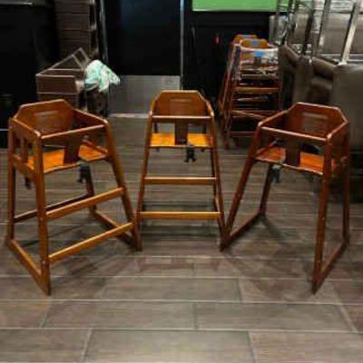 DBB158- Three Wooden Infant High Chairs
