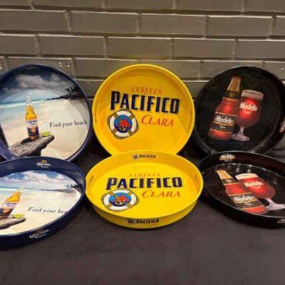 DBB142 Lot of Assorted Beer Serving Trays - Modelo & Pacifico 